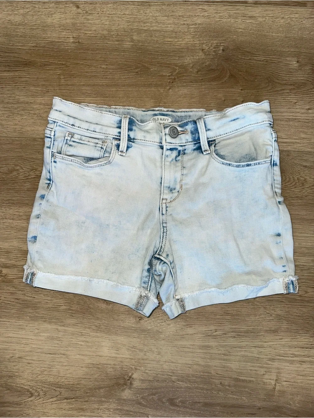 Old Navy Faded Light Blue Denim Cuffed KIDS Shorts